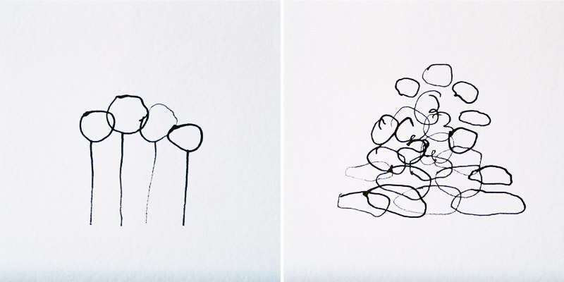 24x24cm, 2007, Tusche auf Papier